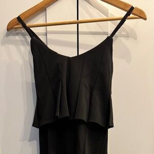 Black fitted mid-length cocktail dress